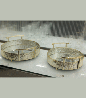 Luxury Hammered Metal Round Trays