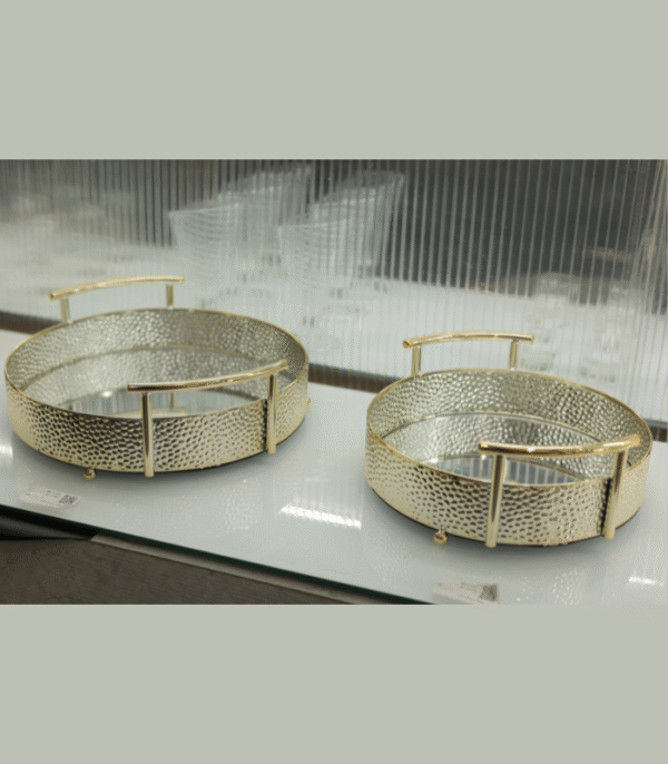 Luxury Hammered Metal Round Trays