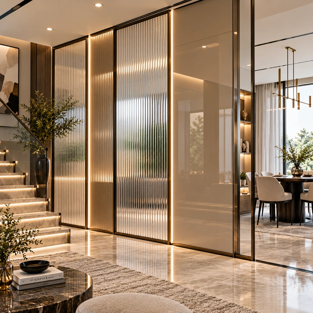 Fluted and Lacquered Decorative Glass by Shree Darpan