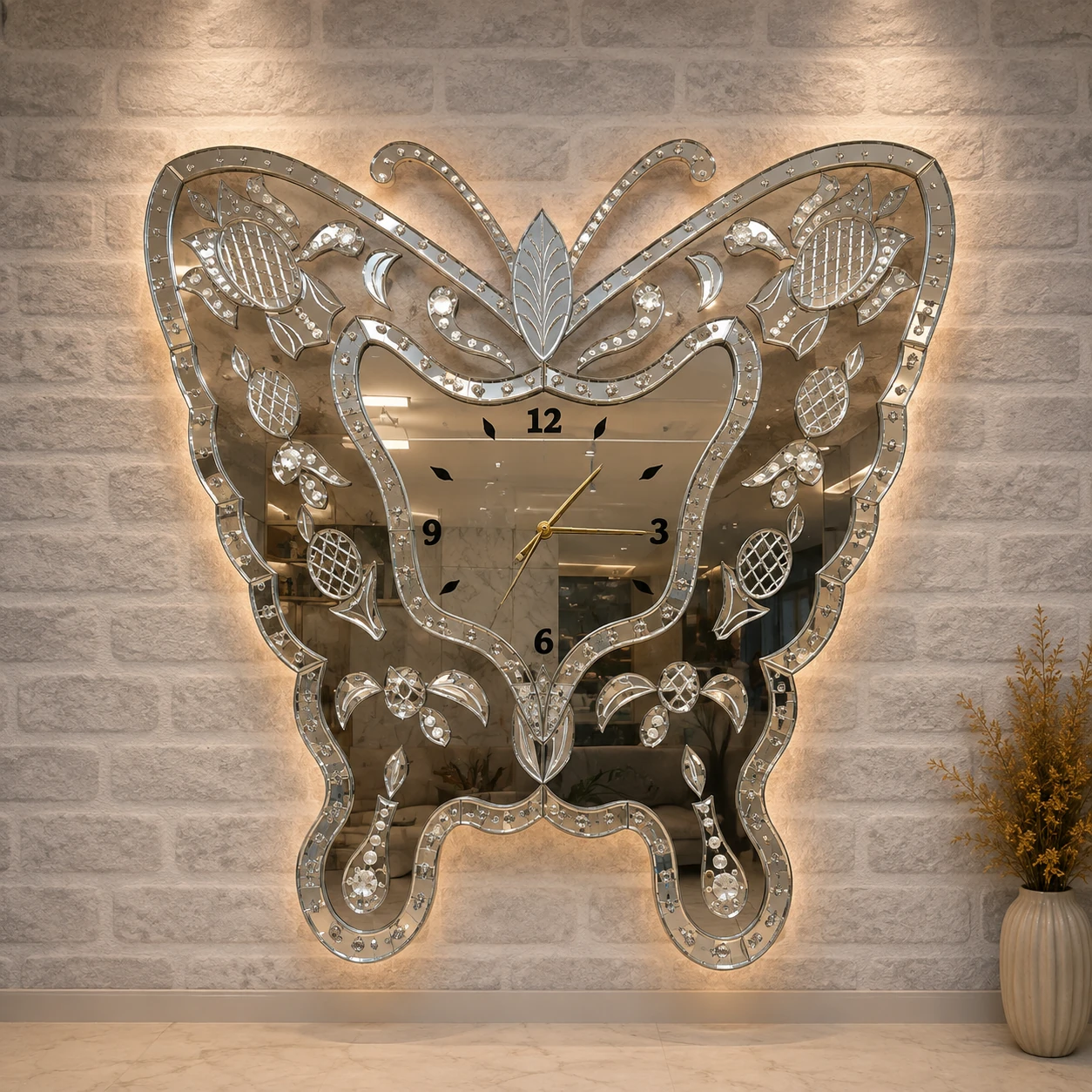 Butterfly Clock Decorative Figure