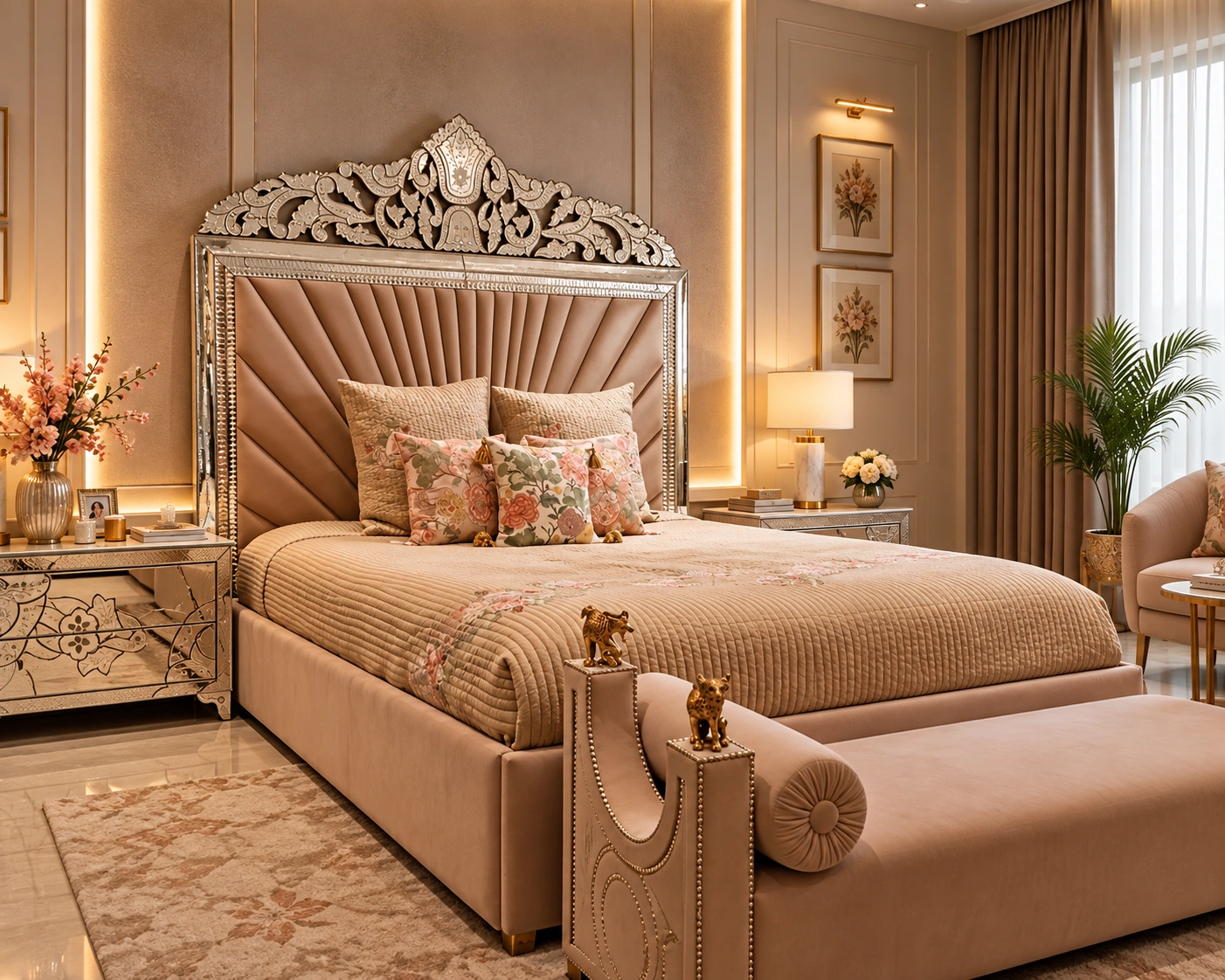 Venetian Mirror in Bedroom