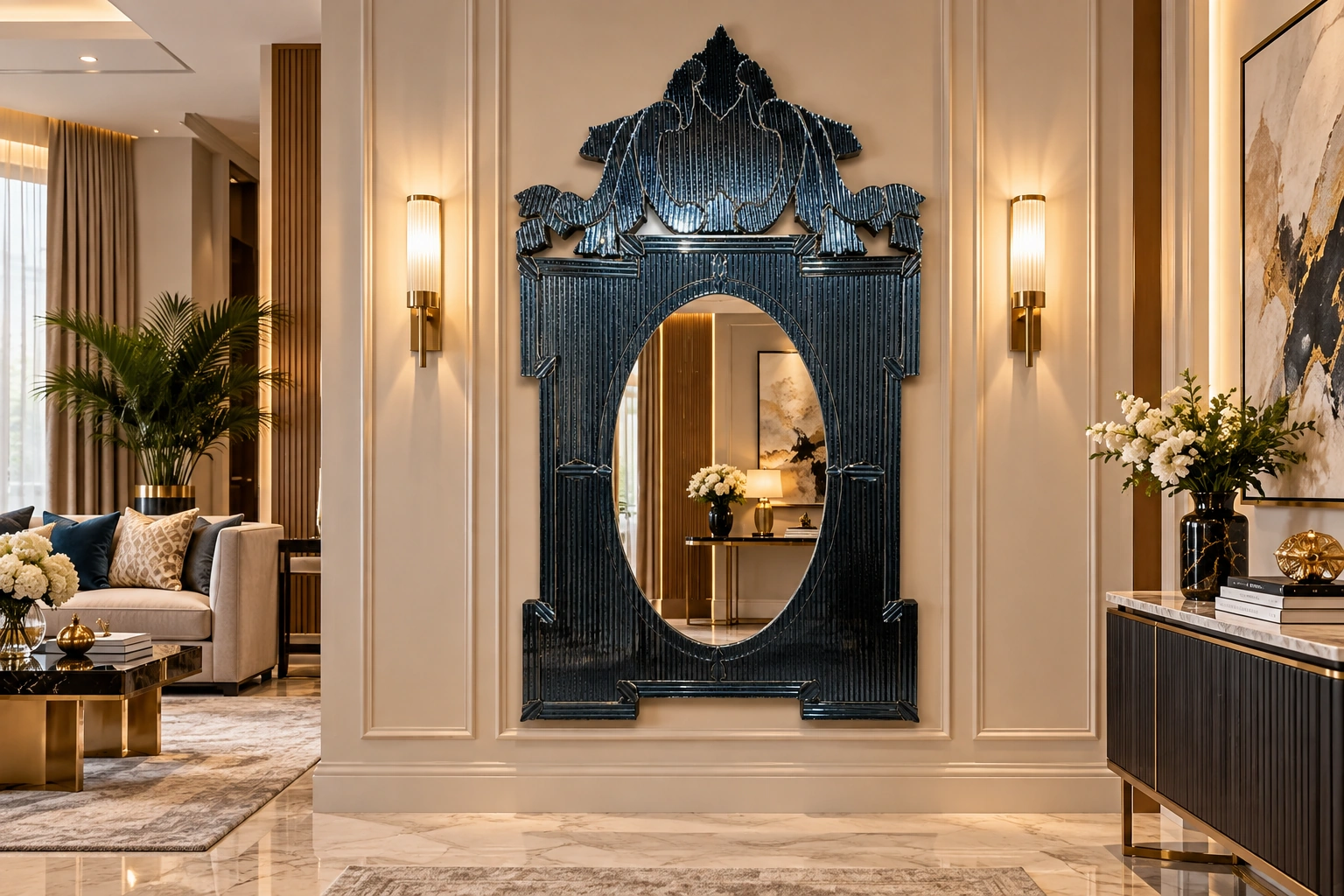 Venetian Mirror in Living Room